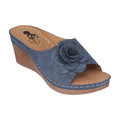 Sandales compensées Tokyo bleu marine pour femme