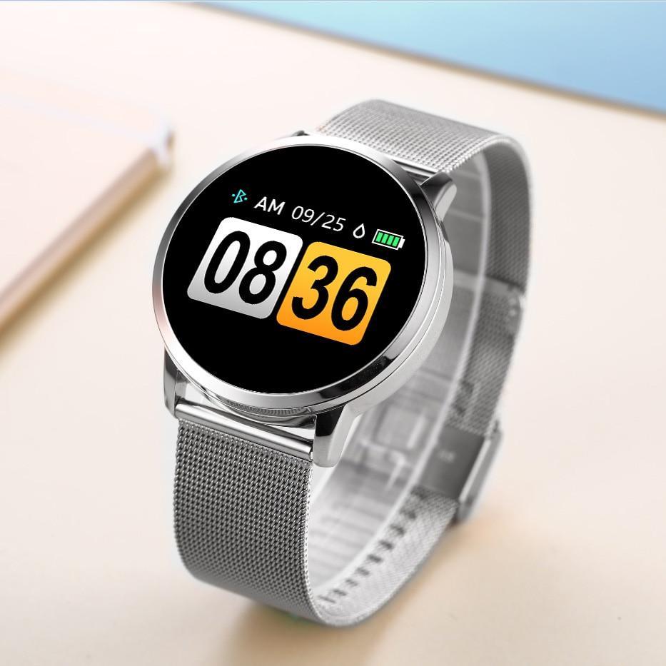 Montre Intelligente Tendance Luxe avec Écran LED Couleur Smartwatch Femme Moniteur de Fréquence Cardiaque Suivi d'Activité Physique