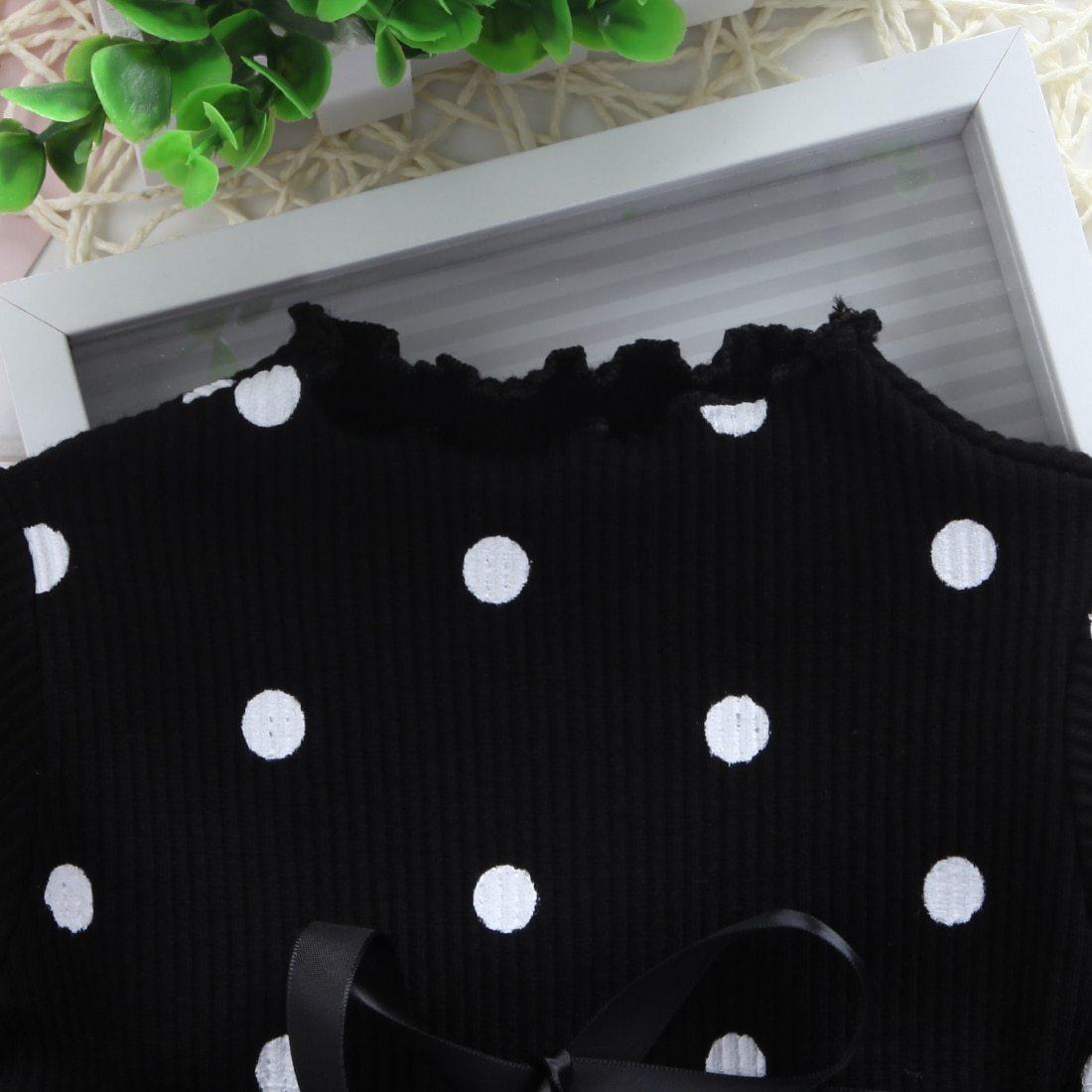 Robe de princesse à manches longues pour bébé fille, vêtements pour nouveau-né, avec nœud et pois, tutu, robe de soirée, vêtements pour bébé fille, style élégant