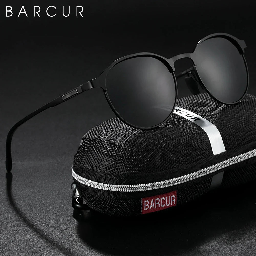 BARCUR Lunettes de soleil tendance pour femmes, monture ronde polarisée – Lunettes de soleil élégantes et intemporelles pour la conduite et le style décontracté – Protection UV400, verres antireflets