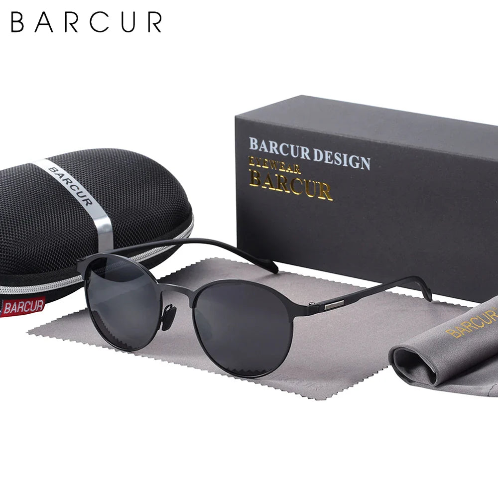 BARCUR Lunettes de soleil tendance pour femmes, monture ronde polarisée – Lunettes de soleil élégantes et intemporelles pour la conduite et le style décontracté – Protection UV400, verres antireflets