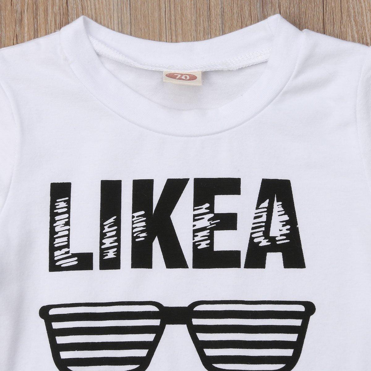Ensemble bébé garçon pantalon et t-shirt à manches courtes d'été, motif « Like A Boss », style militaire, pour nourrissons et tout-petes