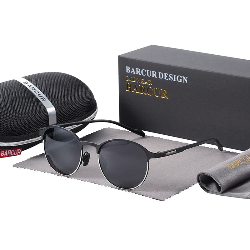 BARCUR Lunettes de soleil tendance pour femmes, monture ronde polarisée – Lunettes de soleil élégantes et intemporelles pour la conduite et le style décontracté – Protection UV400, verres antireflets