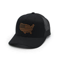 Casquette en cuir avec drapeau américain