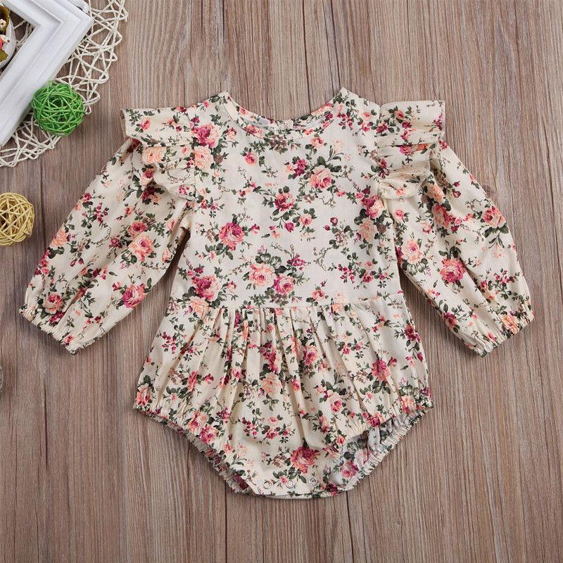 Combinaison Salopette Grenouillère Barboteuse à Manches Longues Papillon pour Bébé Fille Enfant