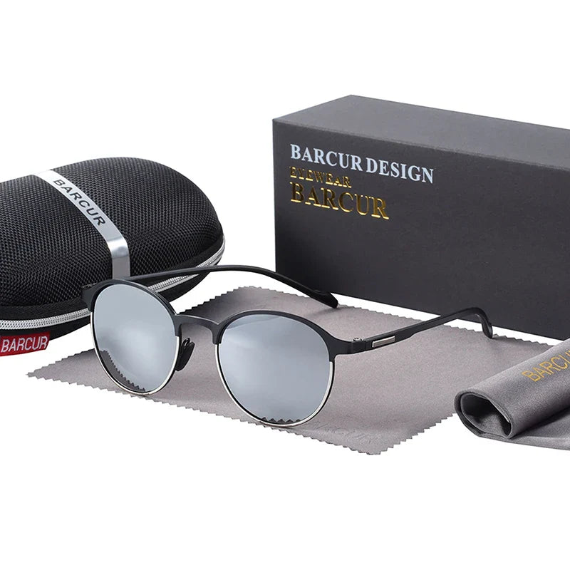 BARCUR Lunettes de soleil tendance pour femmes, monture ronde polarisée – Lunettes de soleil élégantes et intemporelles pour la conduite et le style décontracté – Protection UV400, verres antireflets