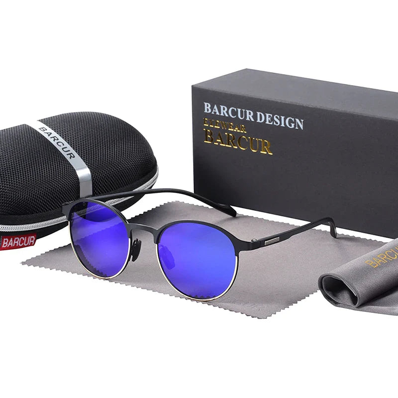 BARCUR Lunettes de soleil tendance pour femmes, monture ronde polarisée – Lunettes de soleil élégantes et intemporelles pour la conduite et le style décontracté – Protection UV400, verres antireflets