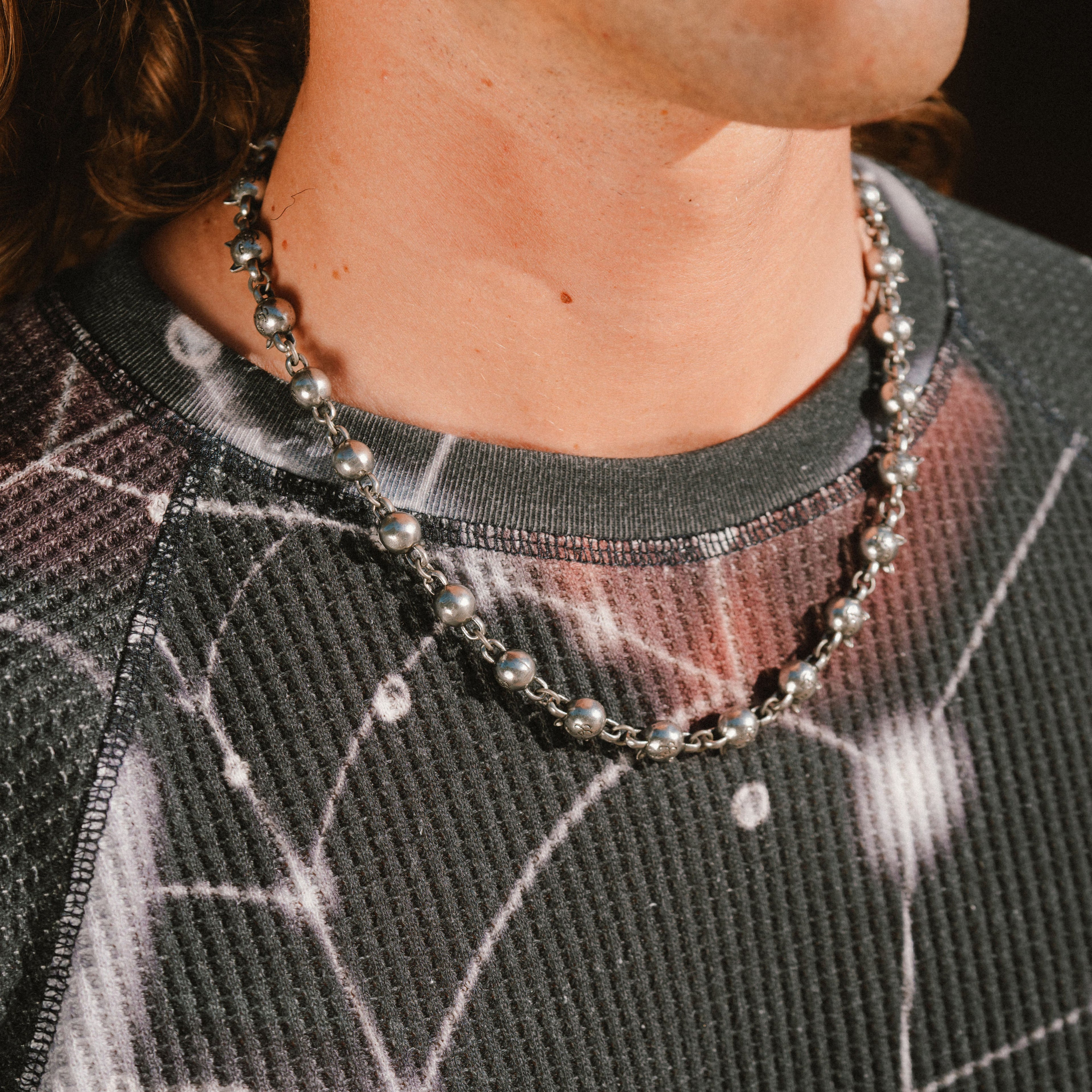 Lord Nermal Ball and Chain Necklace (Silver)