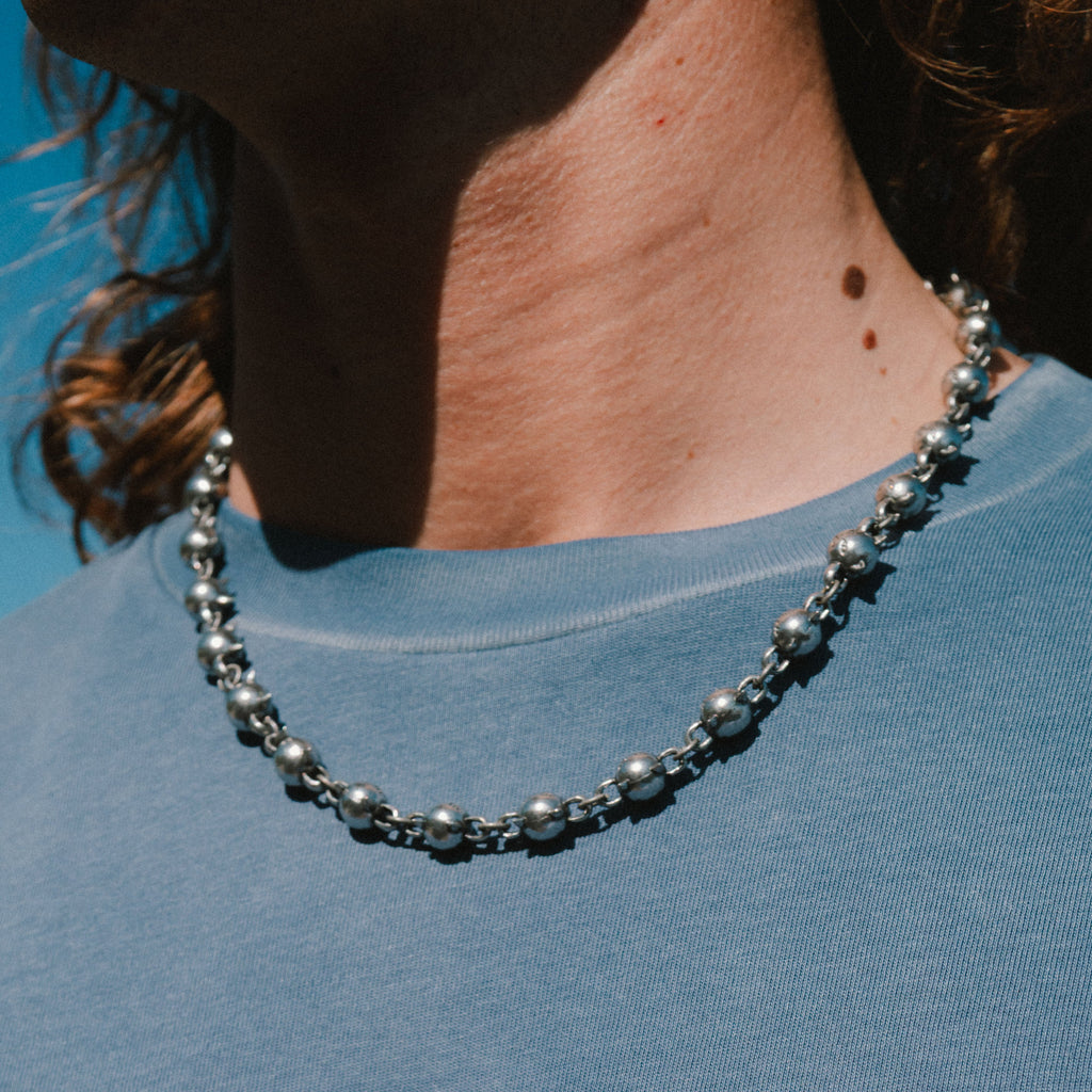 Lord Nermal Ball and Chain Necklace (Silver)