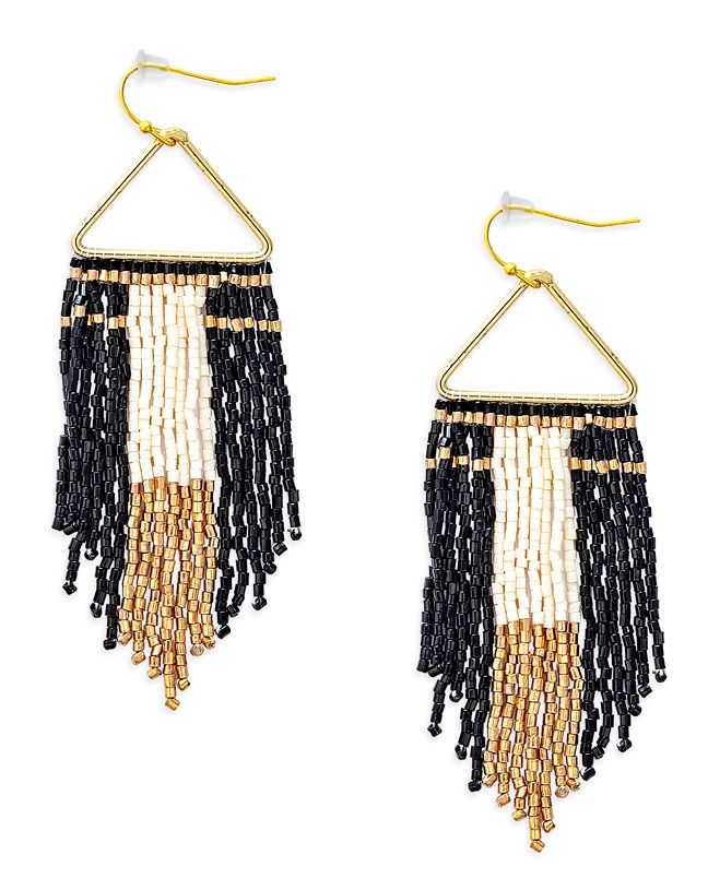 Boucles d'oreilles perlées Horizon Sight en ébène