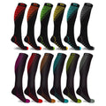 Lot de 12 paires : Chaussettes de compression athlétiques montantes à contention dégressive