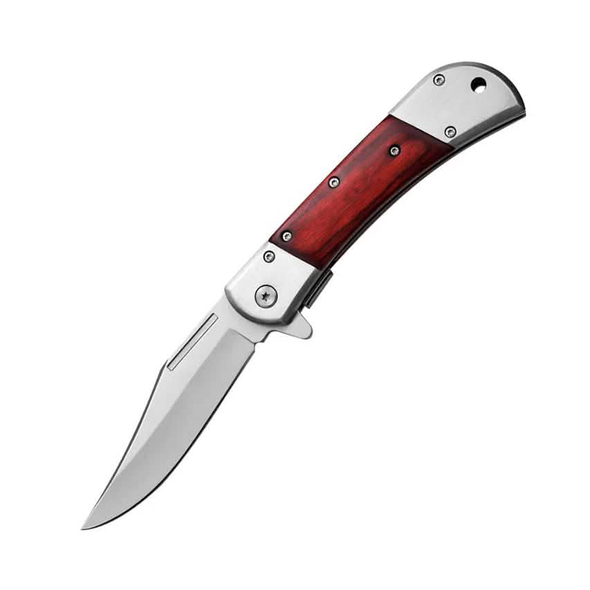 Lot de 2 : Couteau à ouverture assistée 9,5 cm avec lame drop point