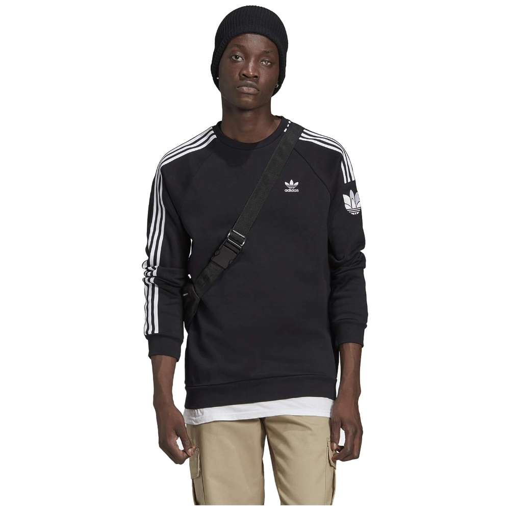 Hauts de survêtement ras-du-cou adidas Originals Homme adicolor 3D Trefoil 3-Stripes - Noir