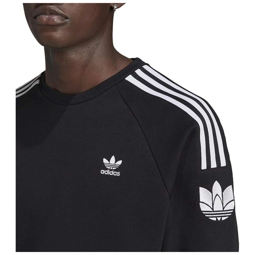 Hauts de survêtement ras-du-cou adidas Originals Homme adicolor 3D Trefoil 3-Stripes - Noir