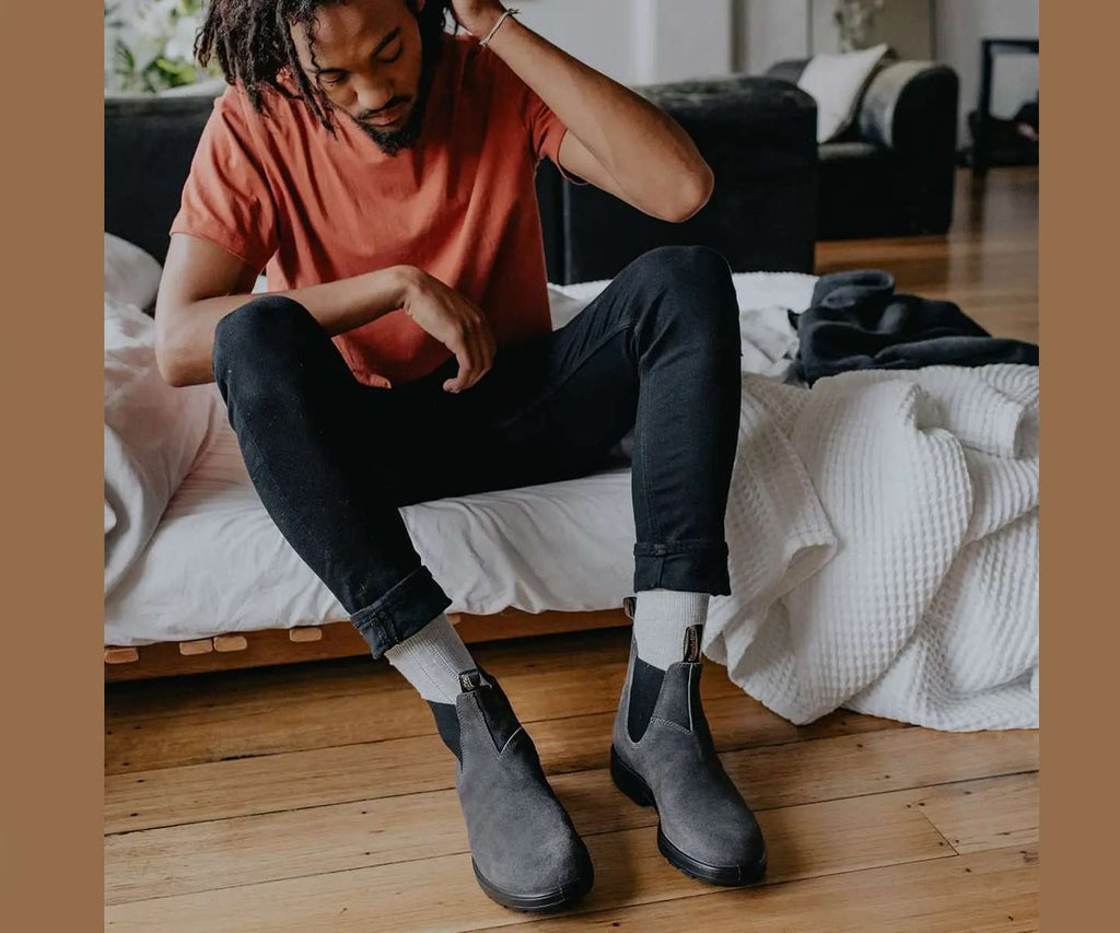 Blundstone 1910 BOTTINES ORIGINALES EN DAIM POUR HOMME - GRIS ACIER