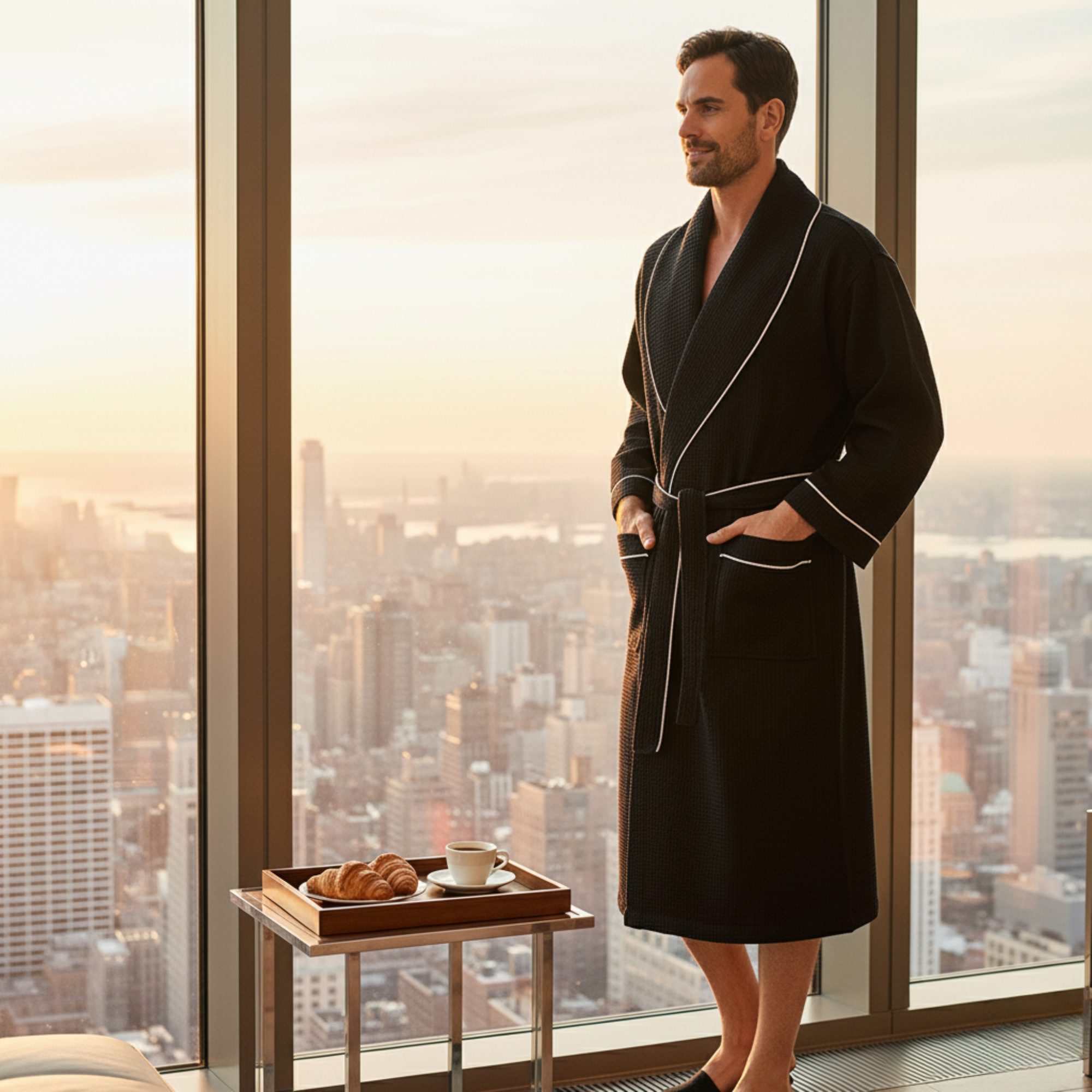 Peignoir gaufré de qualité supérieure pour homme
