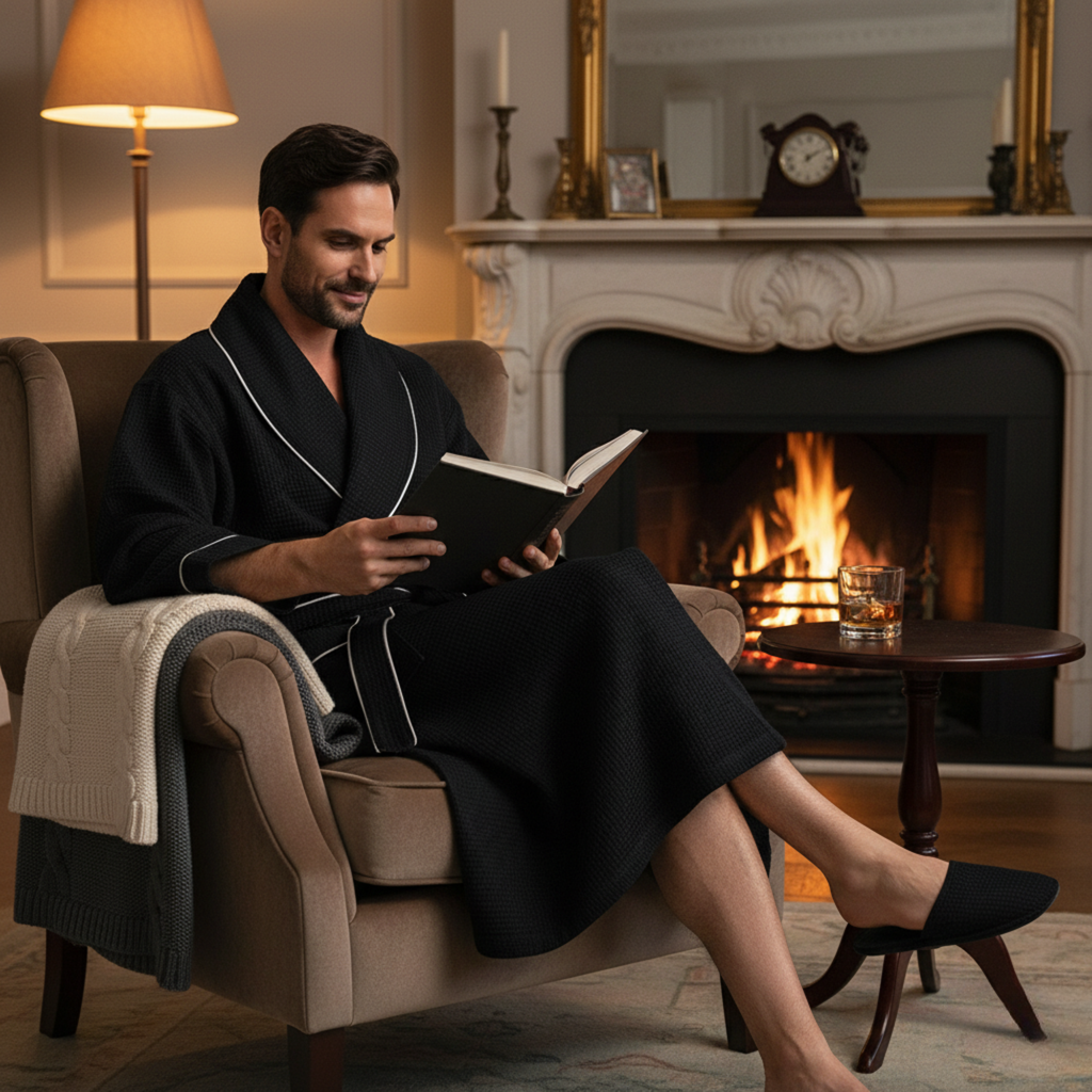 Peignoir gaufré de qualité supérieure pour homme