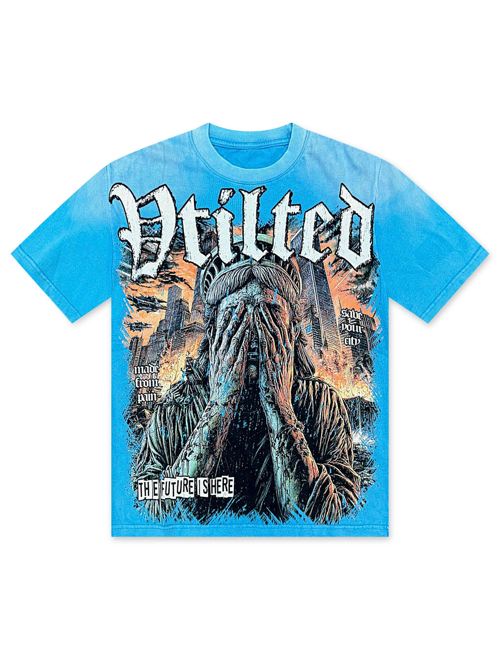 T-shirt Vtilted Tears - Bleu délavé