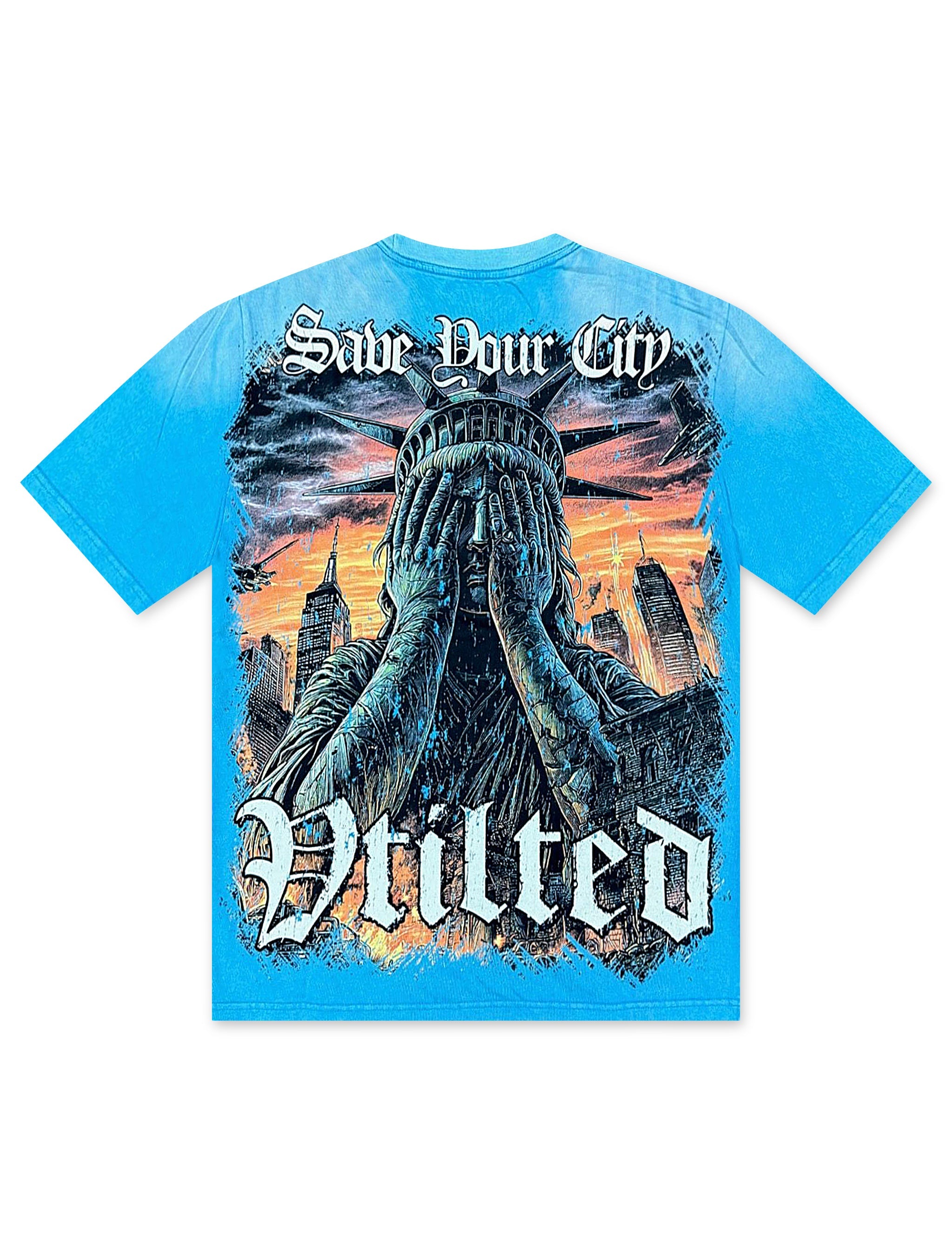 T-shirt Vtilted Tears - Bleu délavé