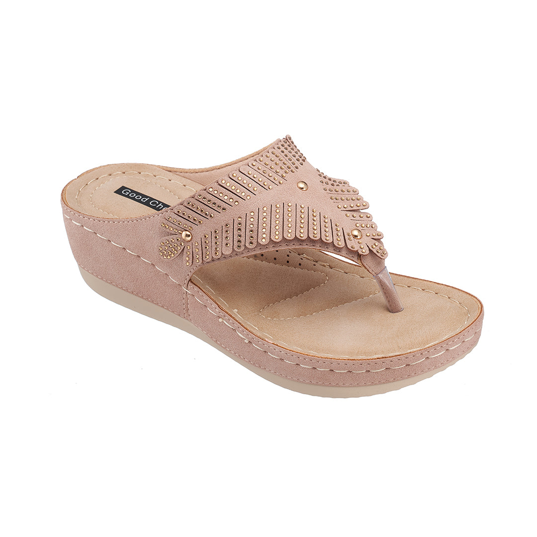 Sandale compensée Virginia Blush