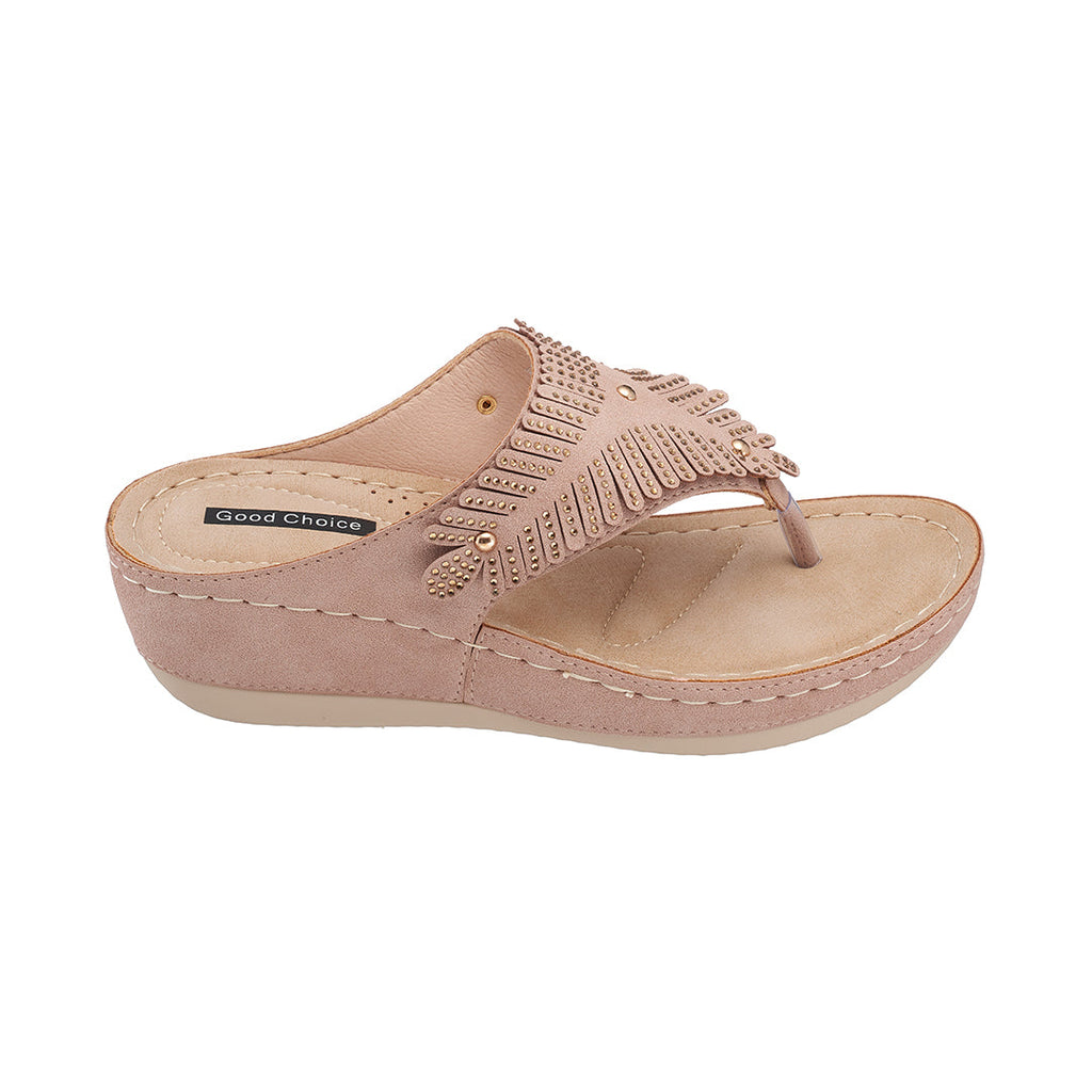 Sandale compensée Virginia Blush