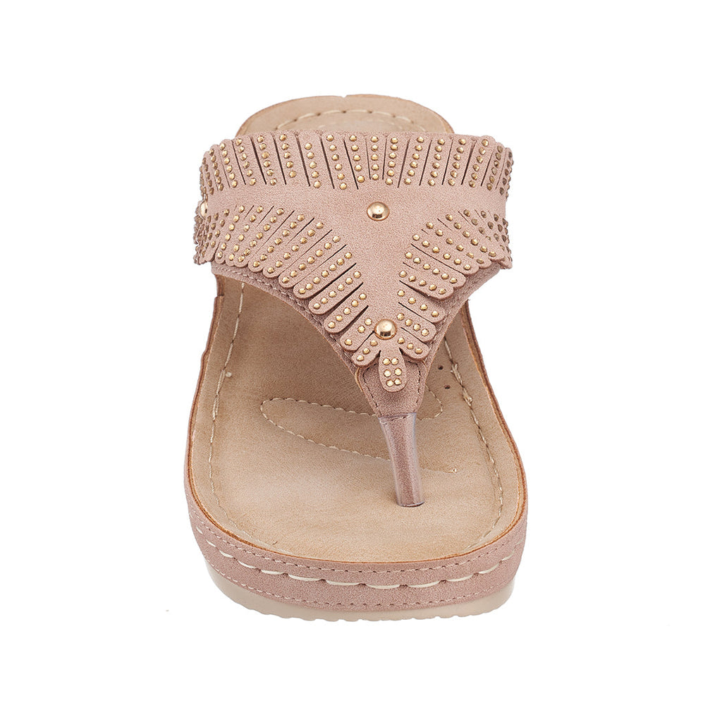 Sandale compensée Virginia Blush