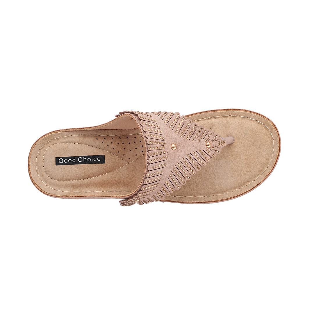 Sandale compensée Virginia Blush