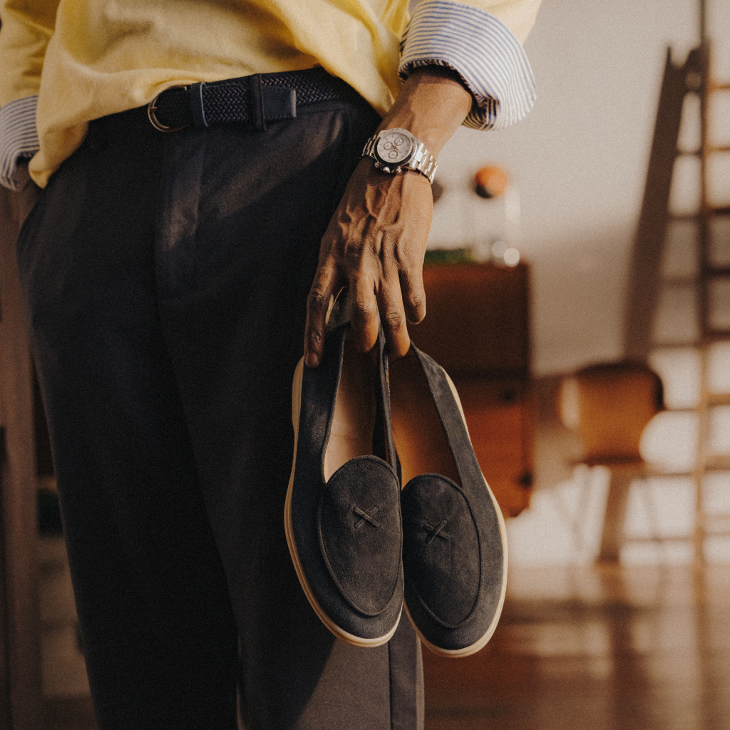 Men's Navy Suede Viaggio Loafer
