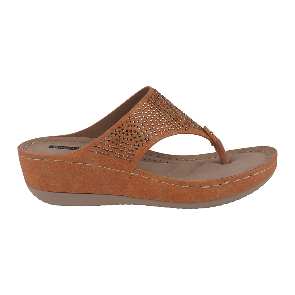 Sandales compensées ornées Wagner Orange