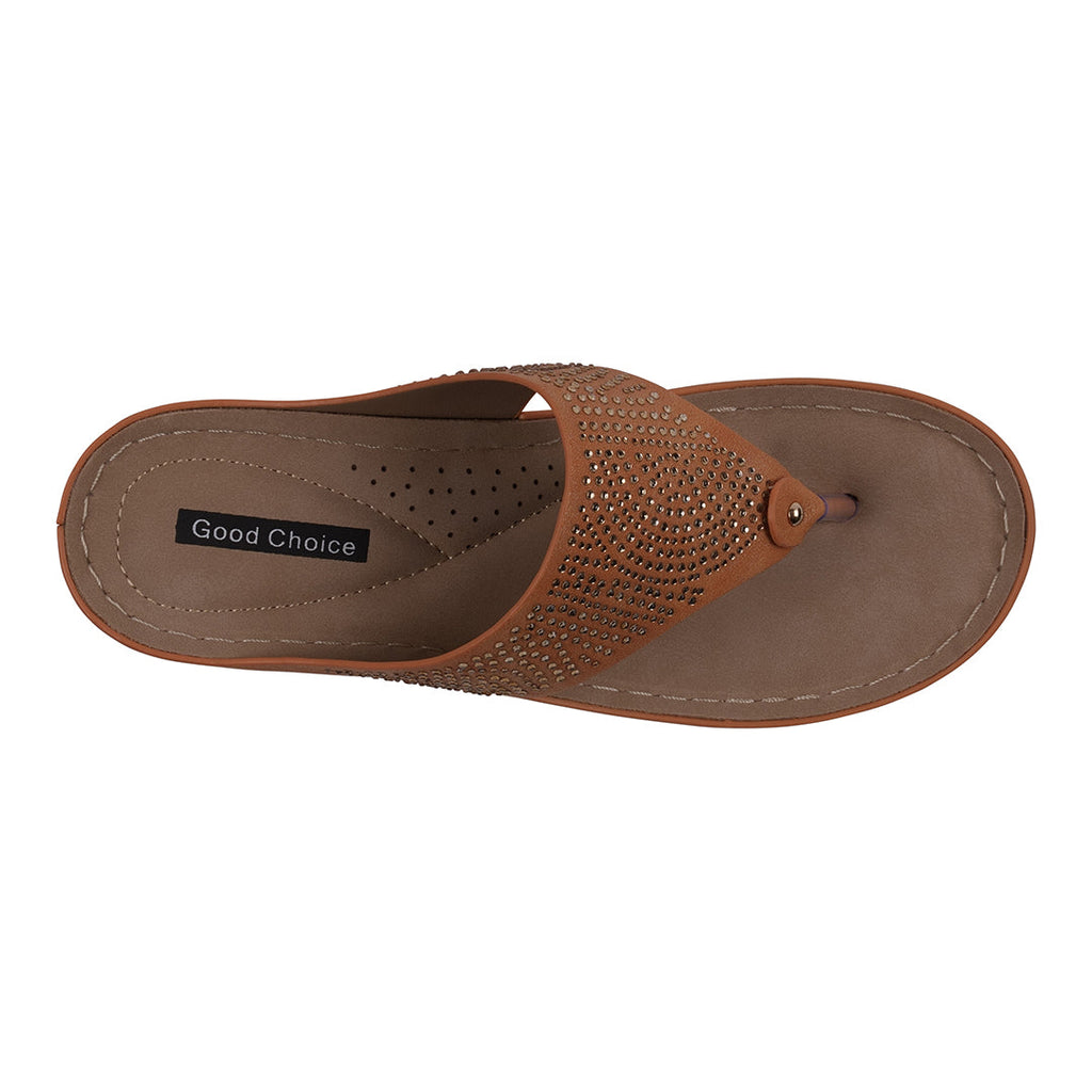 Sandales compensées ornées Wagner Orange