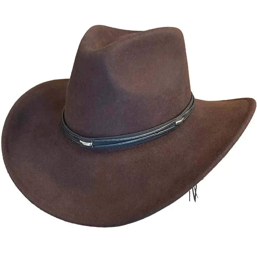Deadwood Trading High Tail - Chapeau de cow-boy souple en feutre de laine malléable