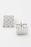 Boucles d'oreilles plates hachurées