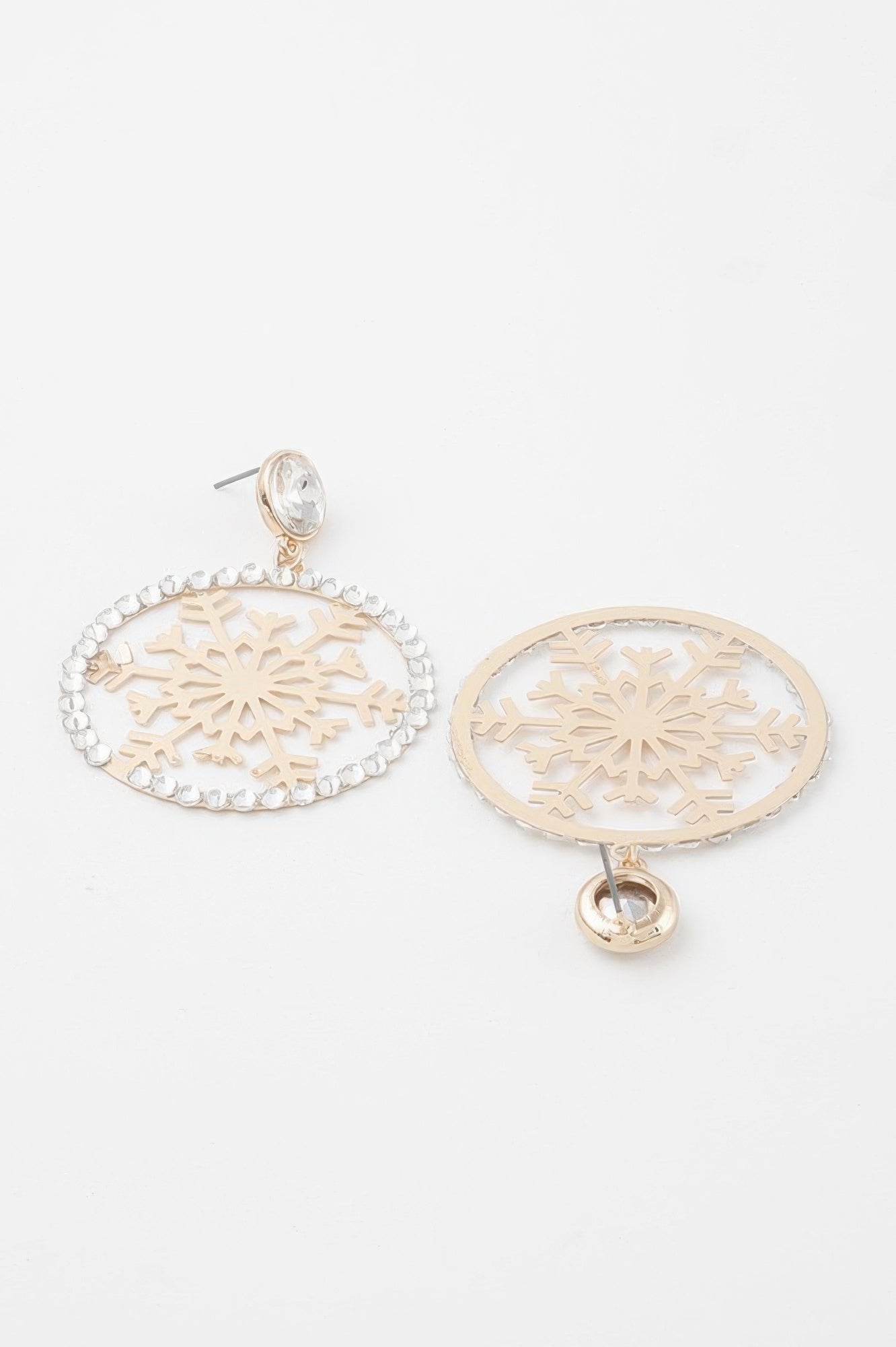 Boucles d'oreilles Flocon de neige orné de joyaux