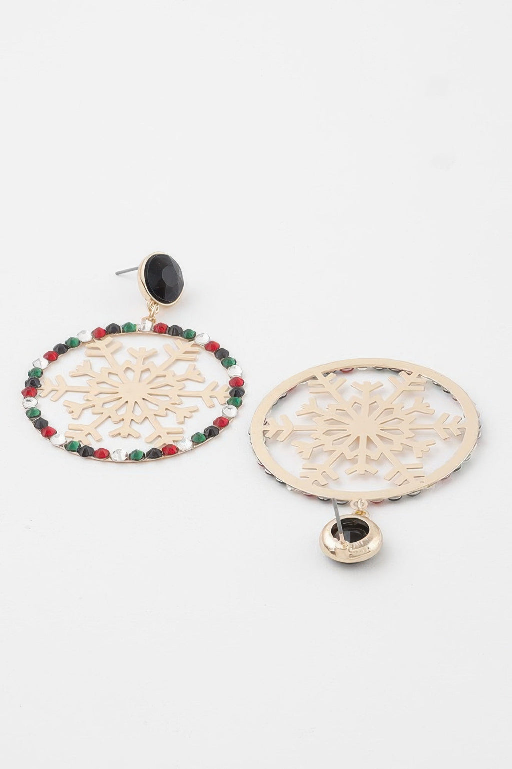 Boucles d'oreilles Flocon de neige orné de joyaux
