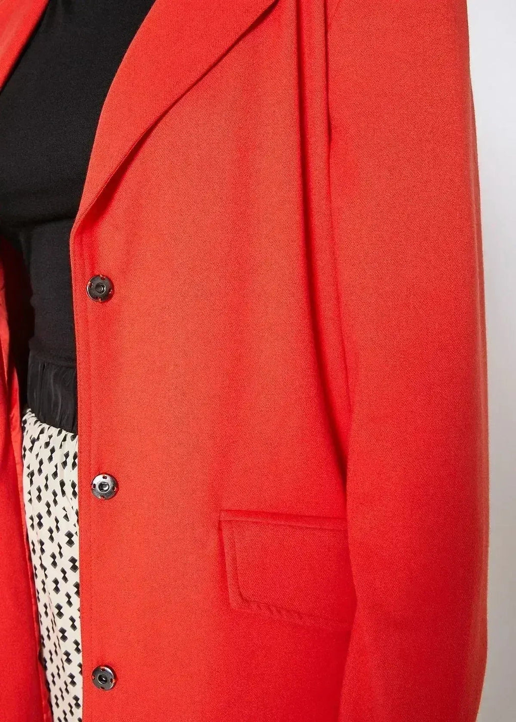 Veste longue à col cranté pour femme - Couleur paprika