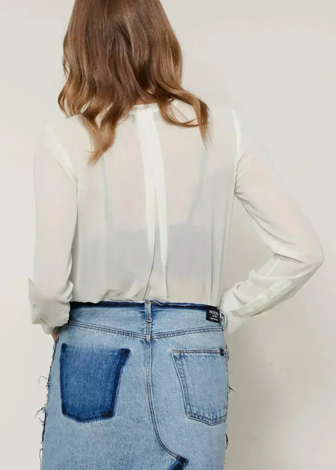 Chemisier boutonné transparent ivoire | Femstylo