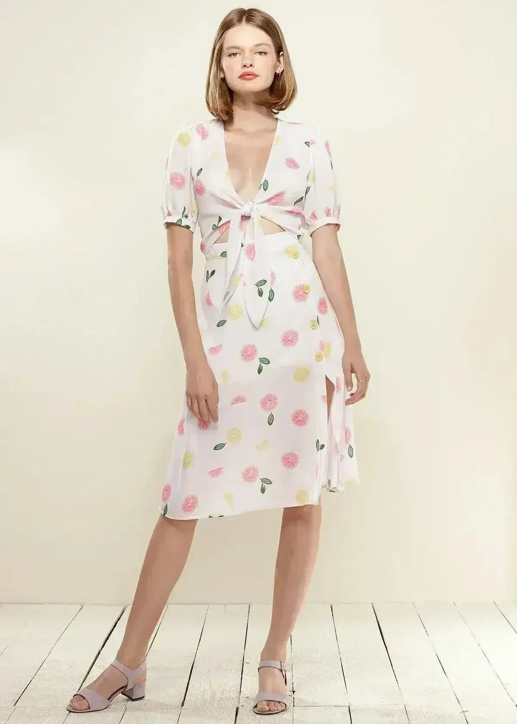 Jupe midi boutonnée couleur Fruit Punch
