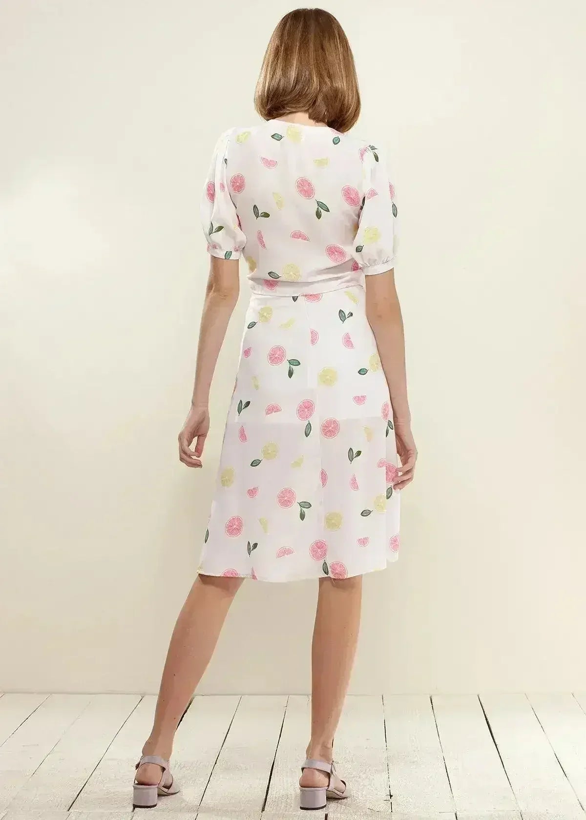 Jupe midi boutonnée couleur Fruit Punch