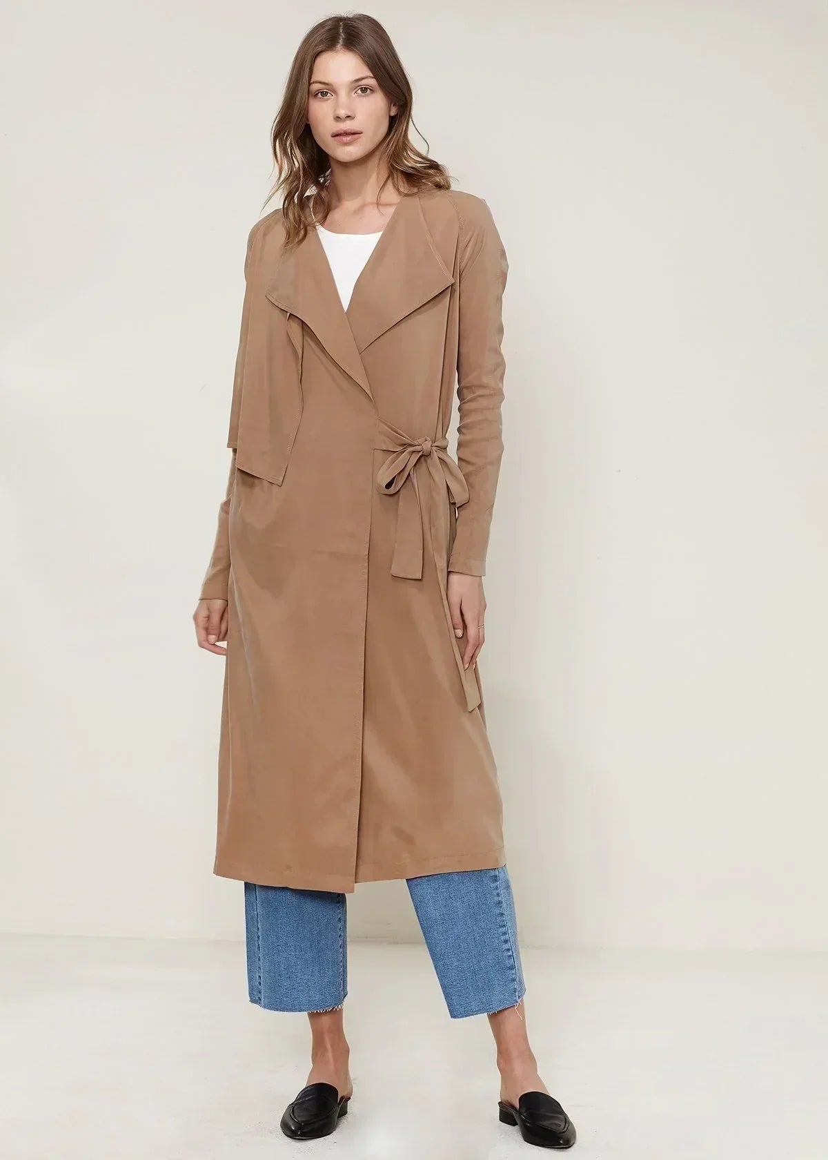 Trench croisé femme couleur sable