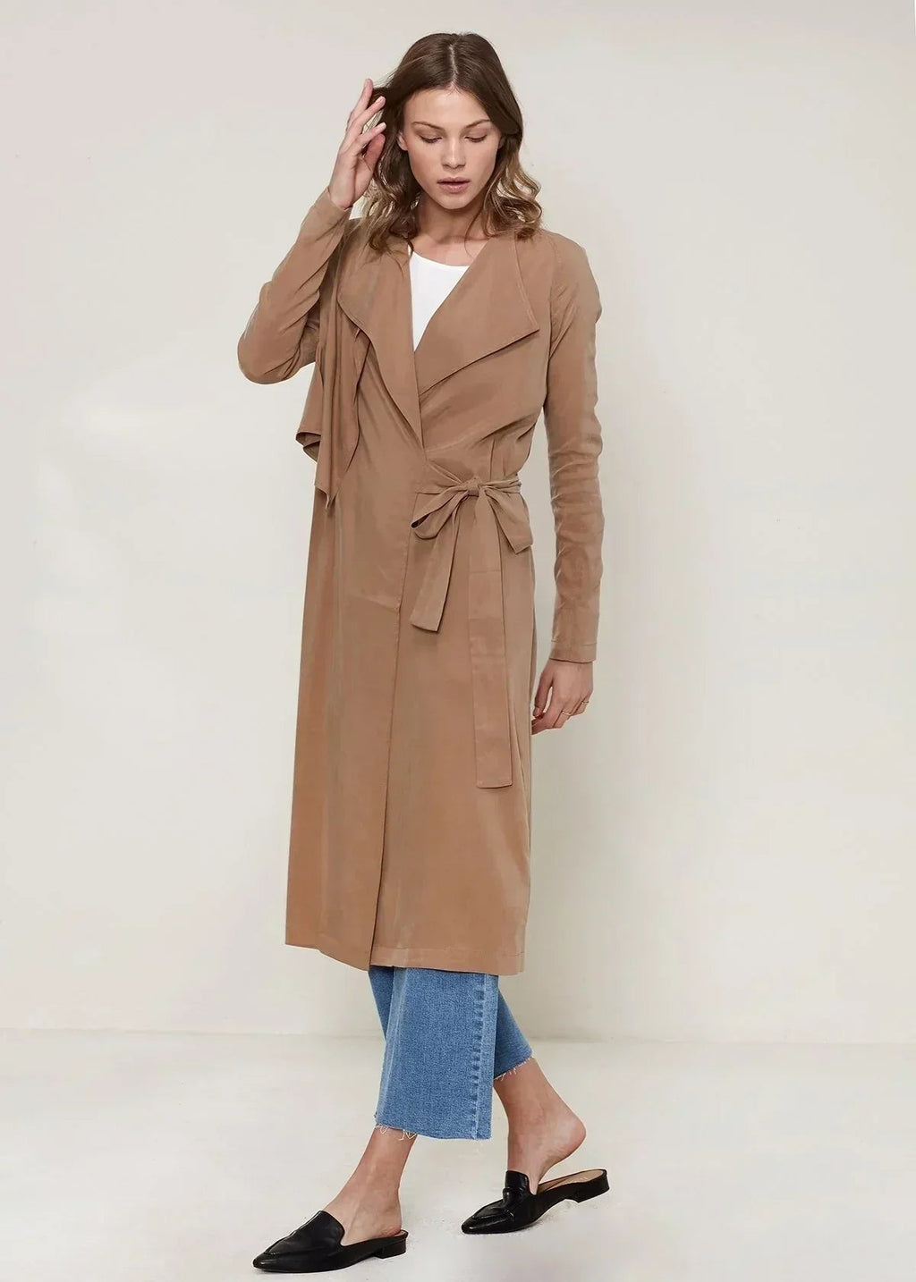 Trench croisé femme couleur sable