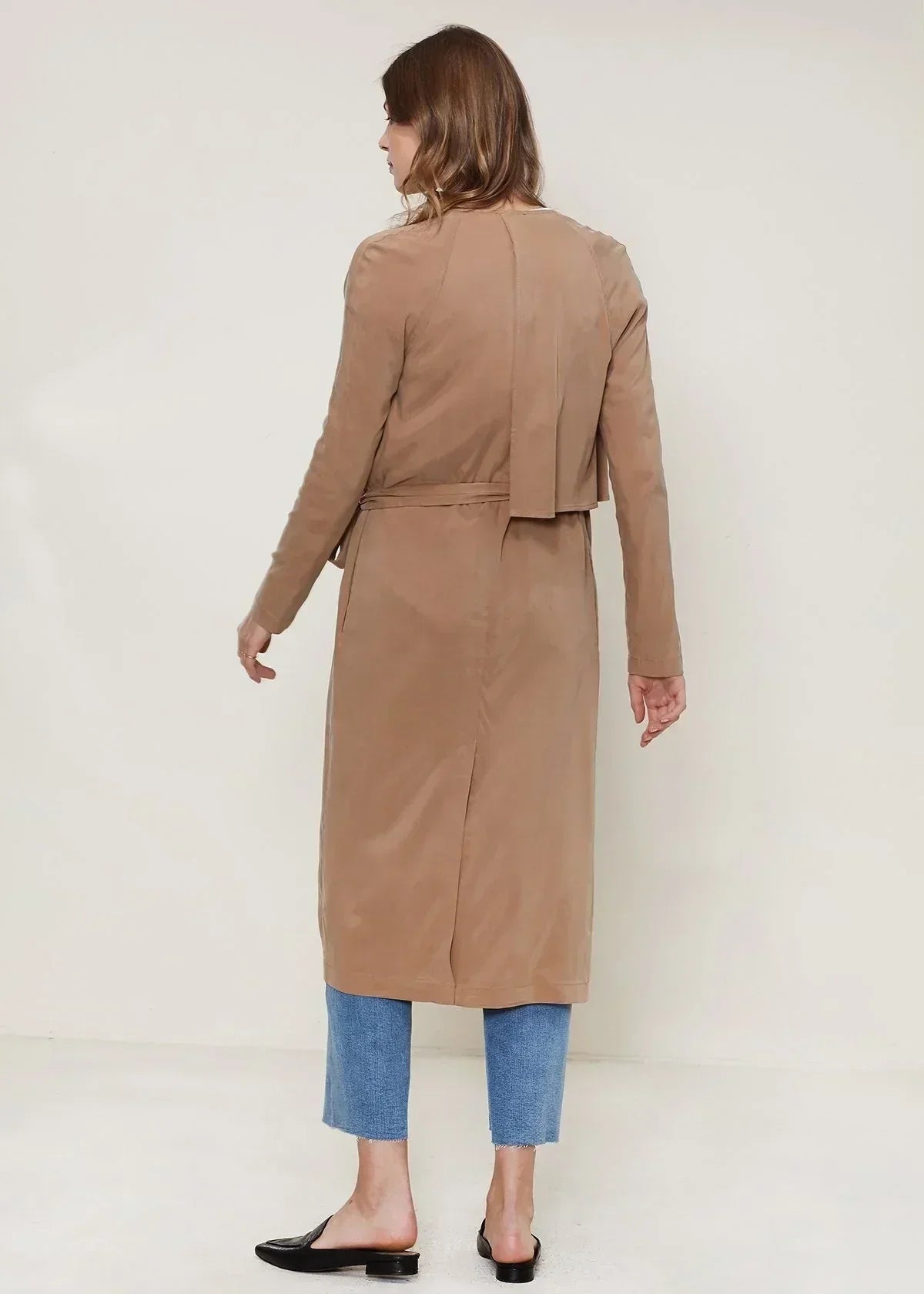 Trench croisé femme couleur sable