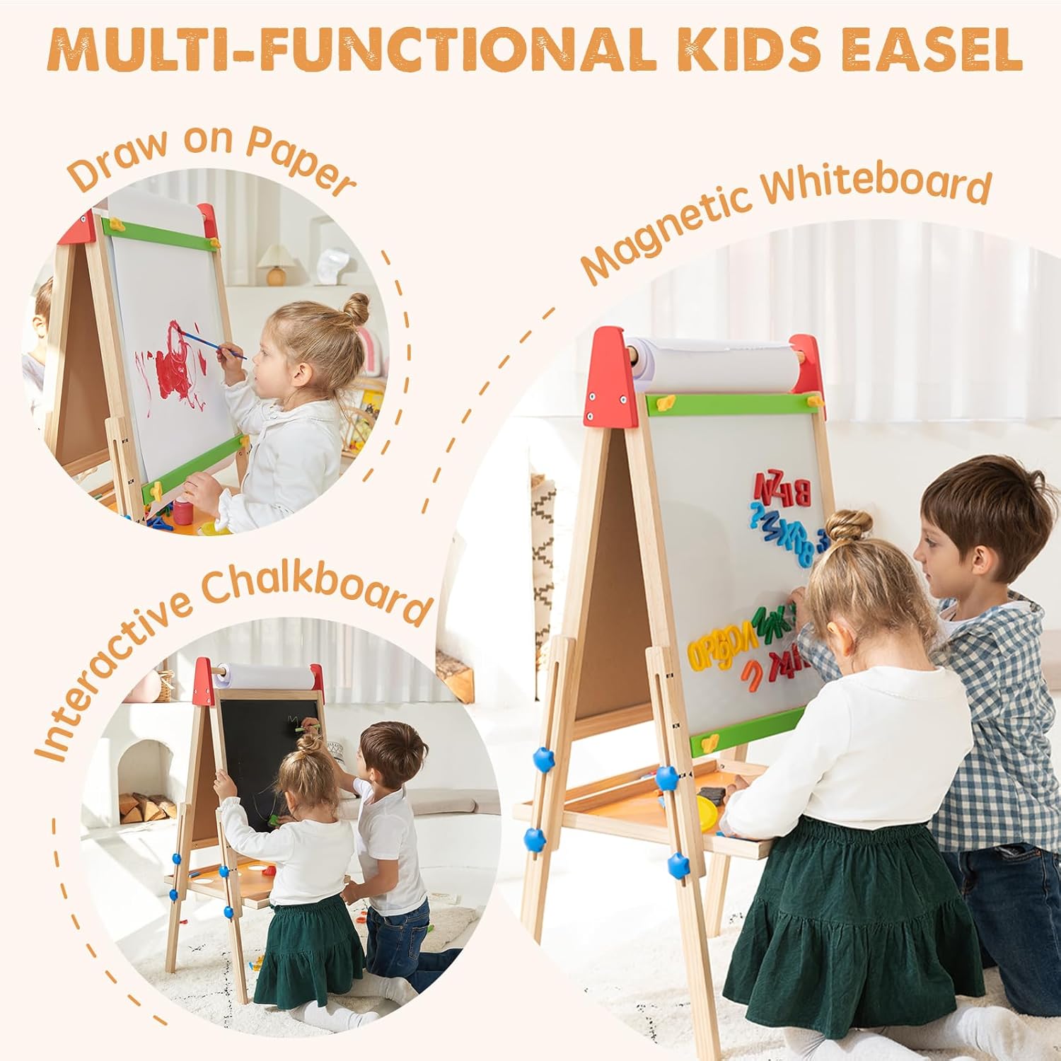 Chevalet d'art 3-en-1 Tiny Land® pour enfants