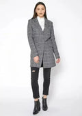 Veste longue à col cranté pour femme - Couleur paprika