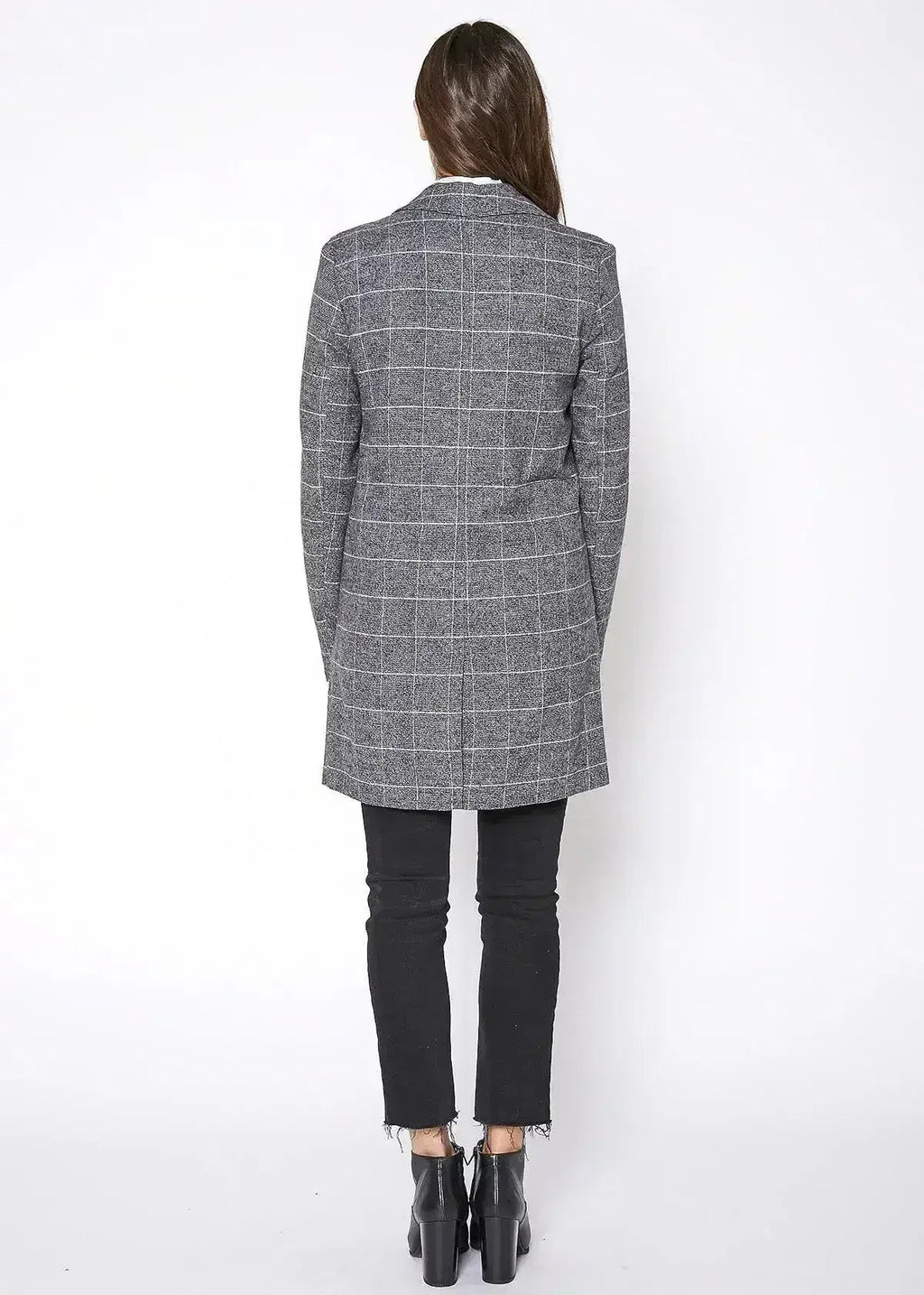 Veste longue à col cranté pour femme - Couleur paprika
