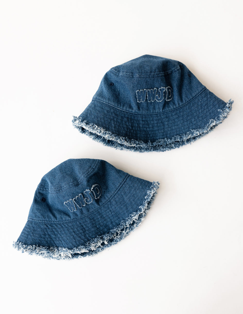Chapeau bob en jean WWJD pour enfant