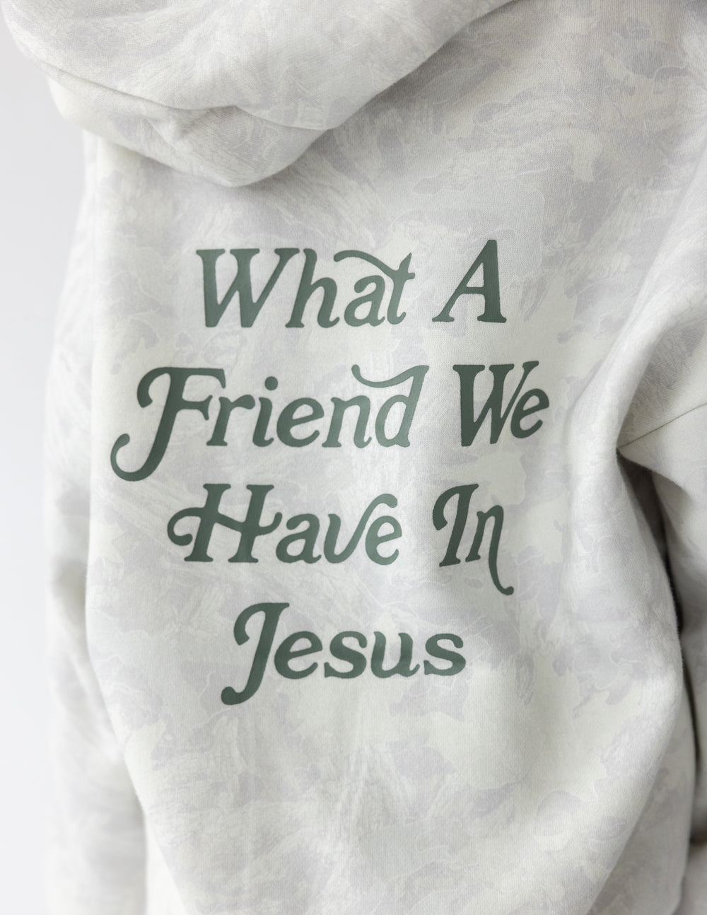 Sweat à capuche enfant What a Friend in Jesus Camo