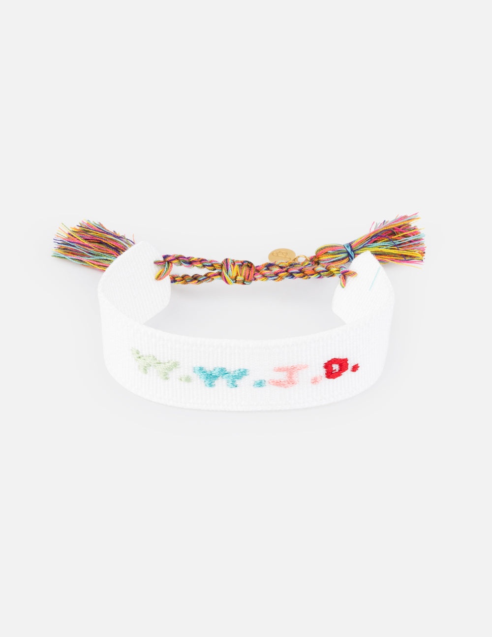 Bracelet brodé WWJD blanc