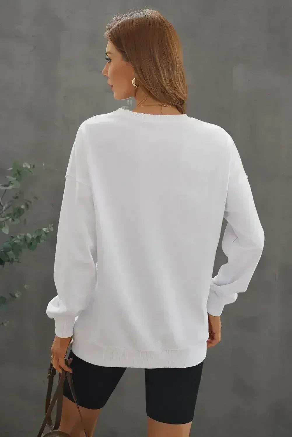 Sweat-shirt blanc ample