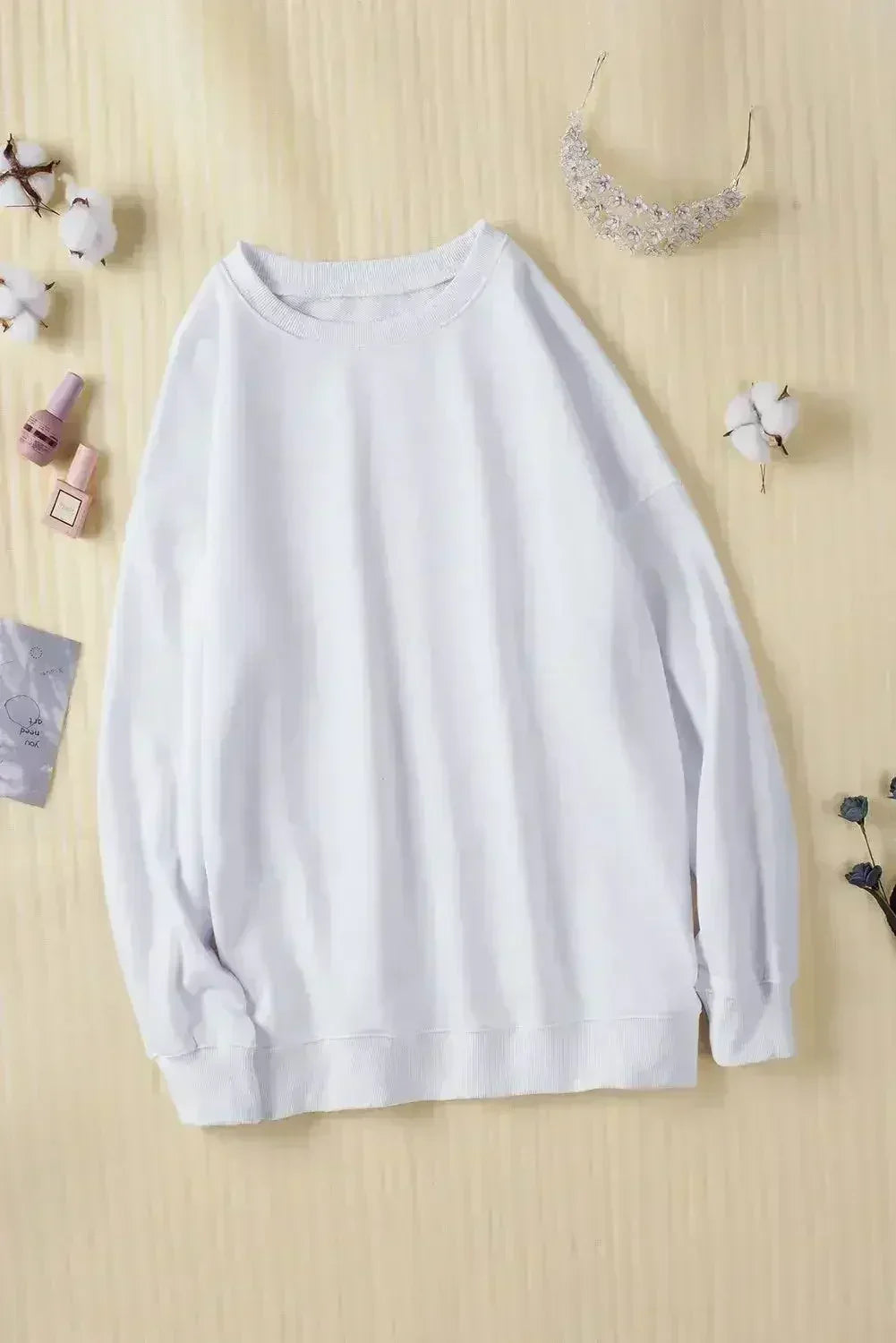 Sweat-shirt blanc ample