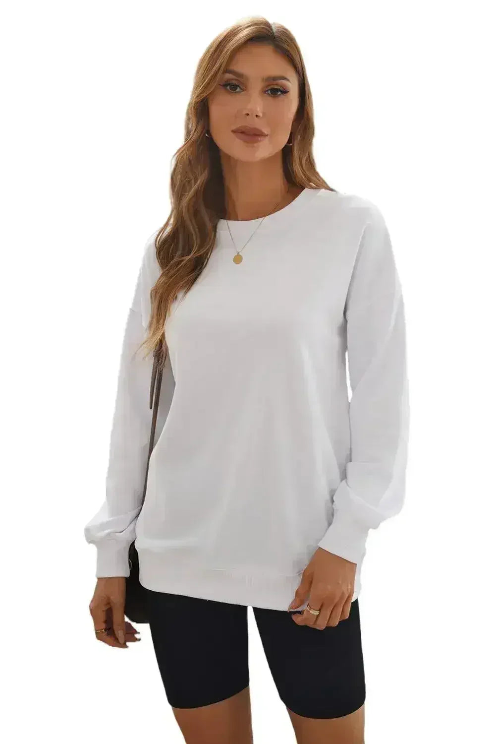 Sweat-shirt blanc ample